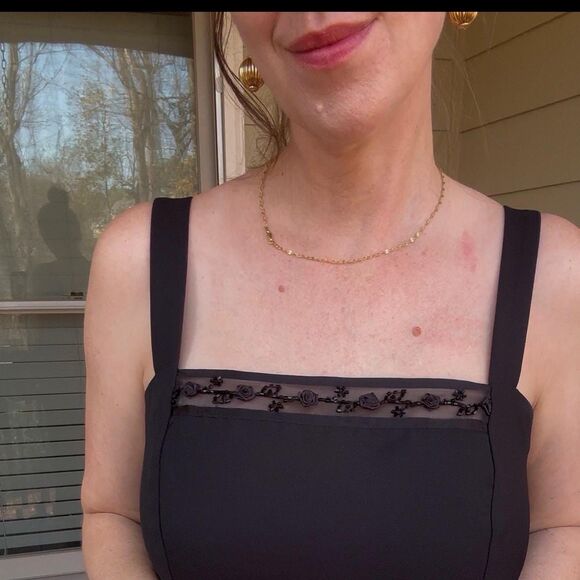 Vintage 1990s Y2K JR Nites Black Beaded Formal Prom Dress, Size 8 - Picture 7 of 16